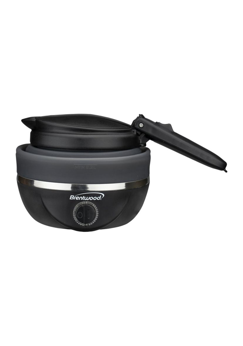 .85-Quart Dual-Voltage Collapsible Travel Kettle (Black)