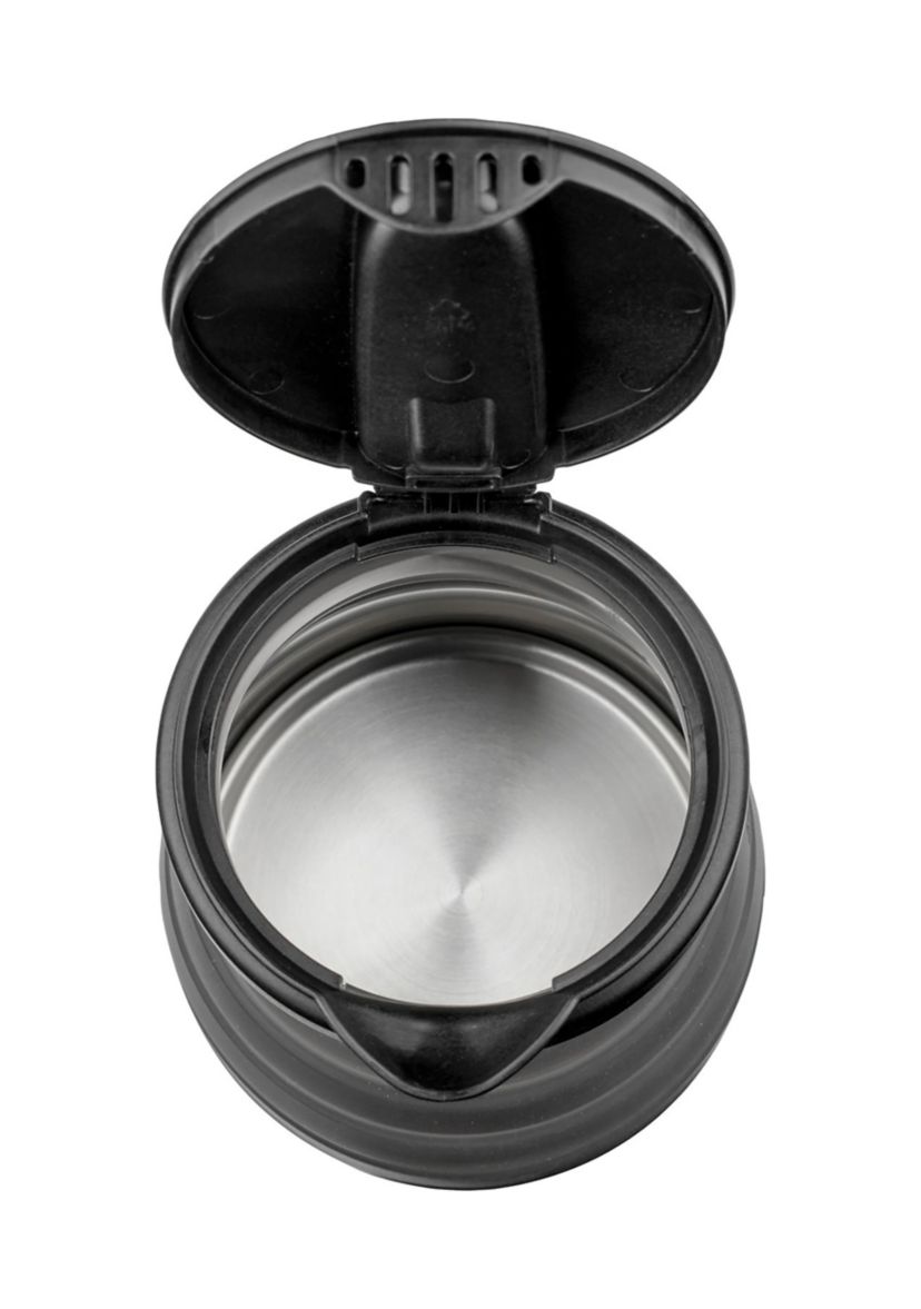 .85-Quart Dual-Voltage Collapsible Travel Kettle (Black)