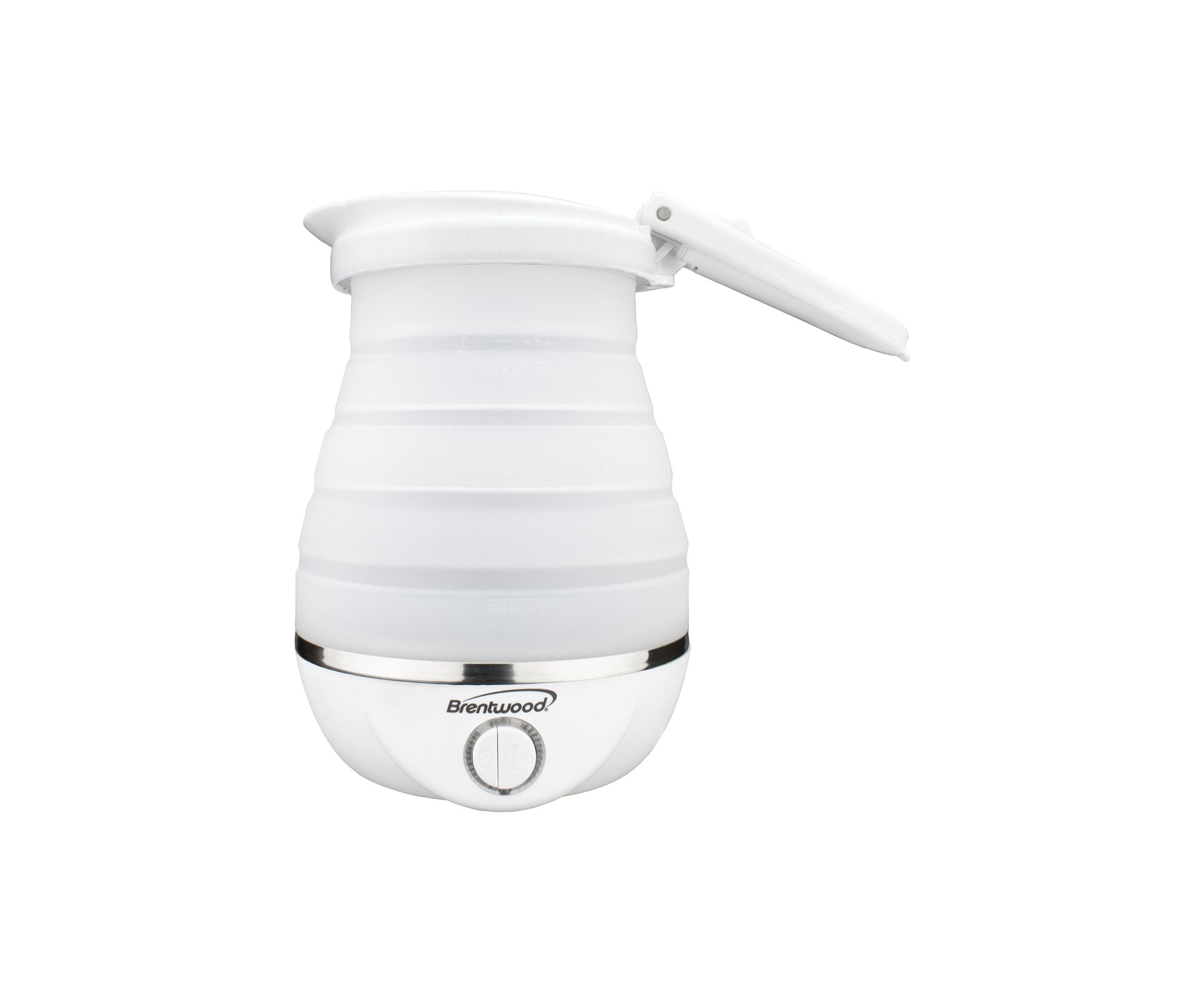 .85-Quart Dual-Voltage Collapsible Travel Kettle (White)