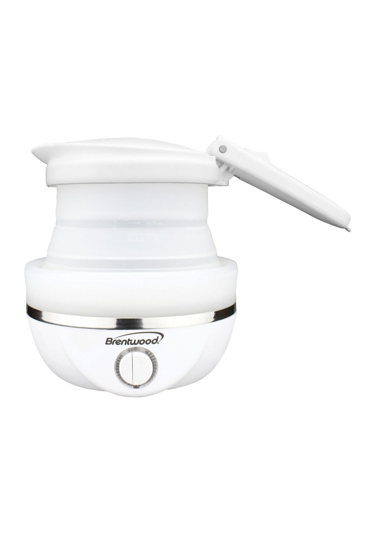 .85-Quart Dual-Voltage Collapsible Travel Kettle (White)