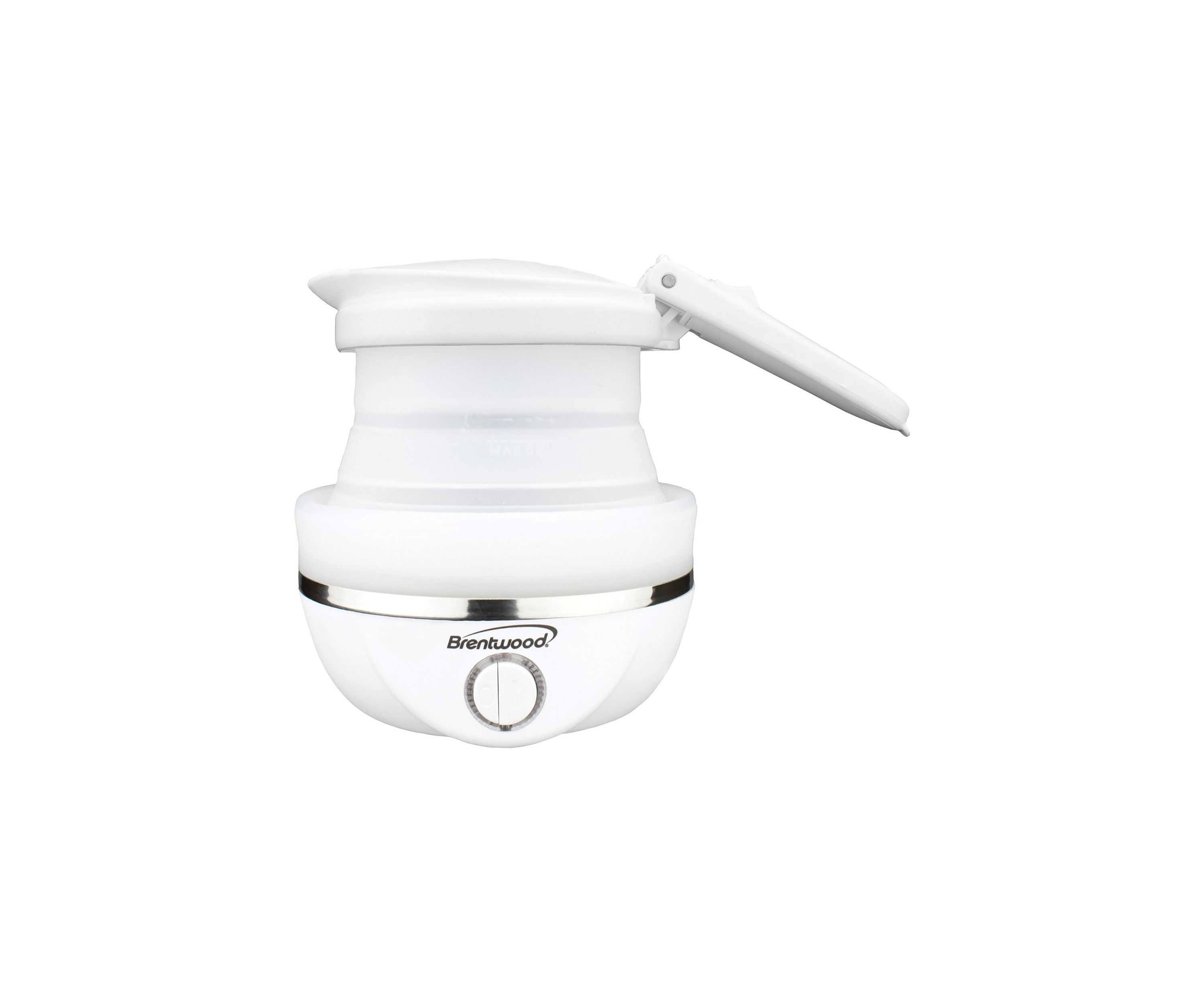 .85-Quart Dual-Voltage Collapsible Travel Kettle (White)