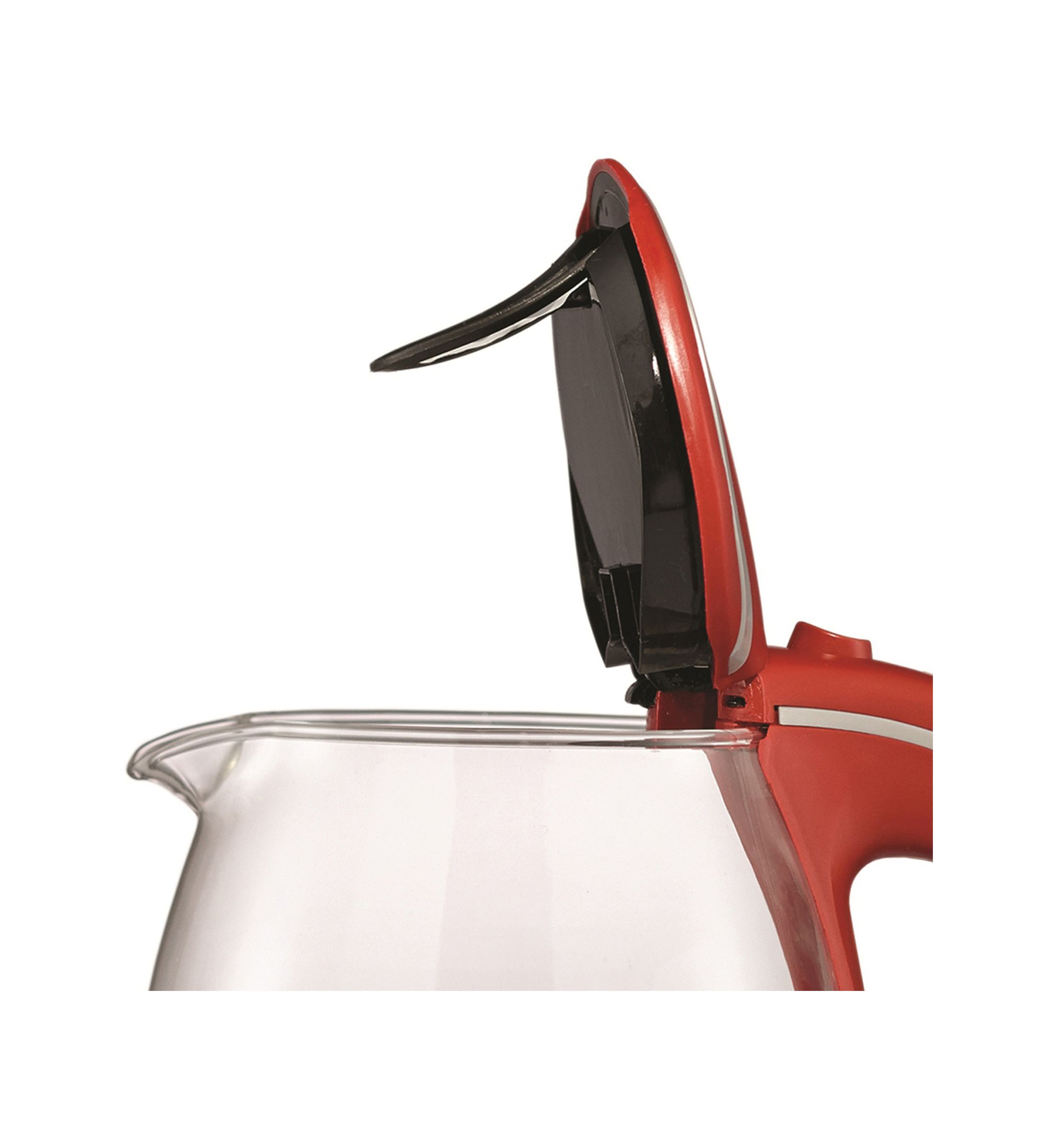  1.7-Liter Cordless Tempered-Glass Electric Kettle (Red) 
