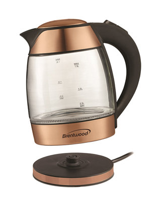 Brentwood Appliances 1.8-Liter Cordless Glass Electric Kettle With Tea Infuser 