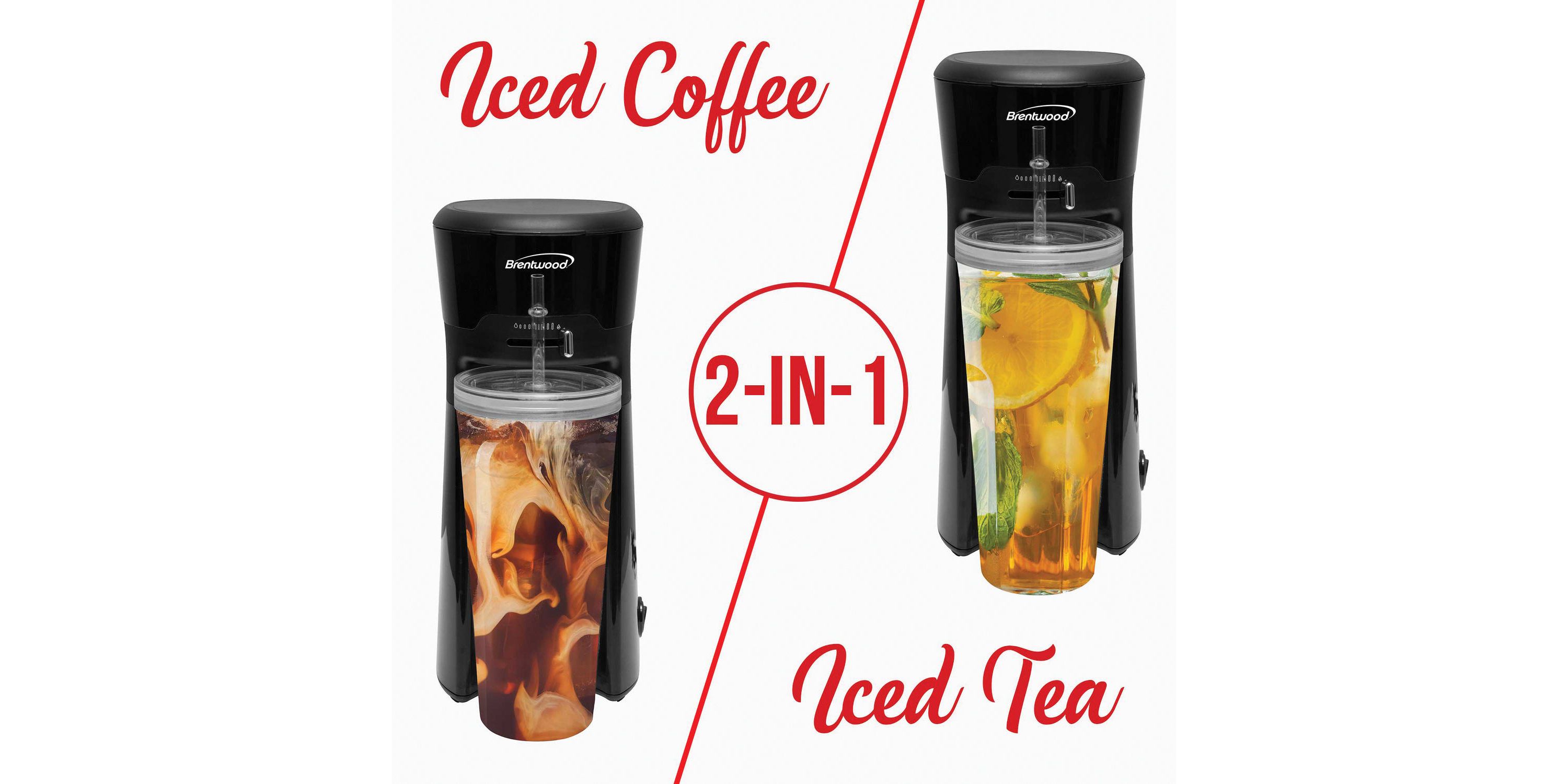 Single-Serve Iced Coffee and Tea Maker with 20-Oz. Insulated Tumbler and Reusable Filter
