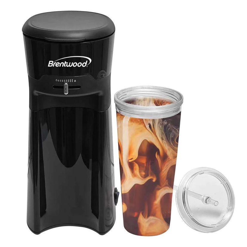 Single-Serve Iced Coffee and Tea Maker with 20-Oz. Insulated Tumbler and Reusable Filter