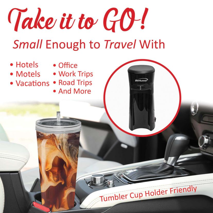 Single-Serve Iced Coffee and Tea Maker with 20-Oz. Insulated Tumbler and Reusable Filter