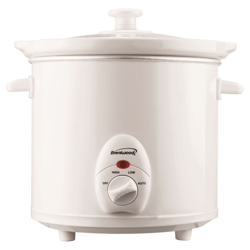 3-Qt. 170-Watt Stainless Steel Slow Cooker (White)