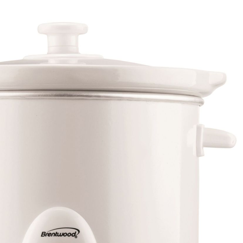 3-Qt. 170-Watt Stainless Steel Slow Cooker (White)