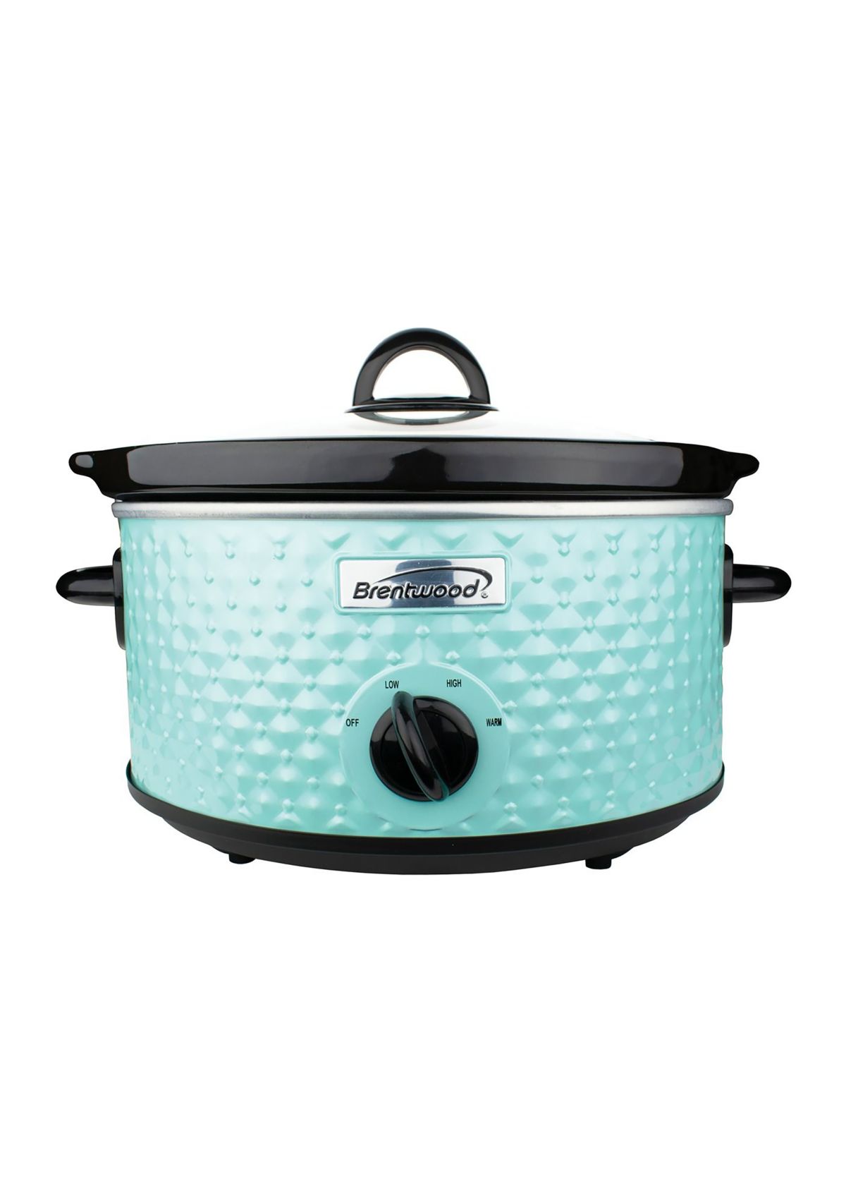 3.5-Quart Diamond-Pattern Slow Cooker (Blue)