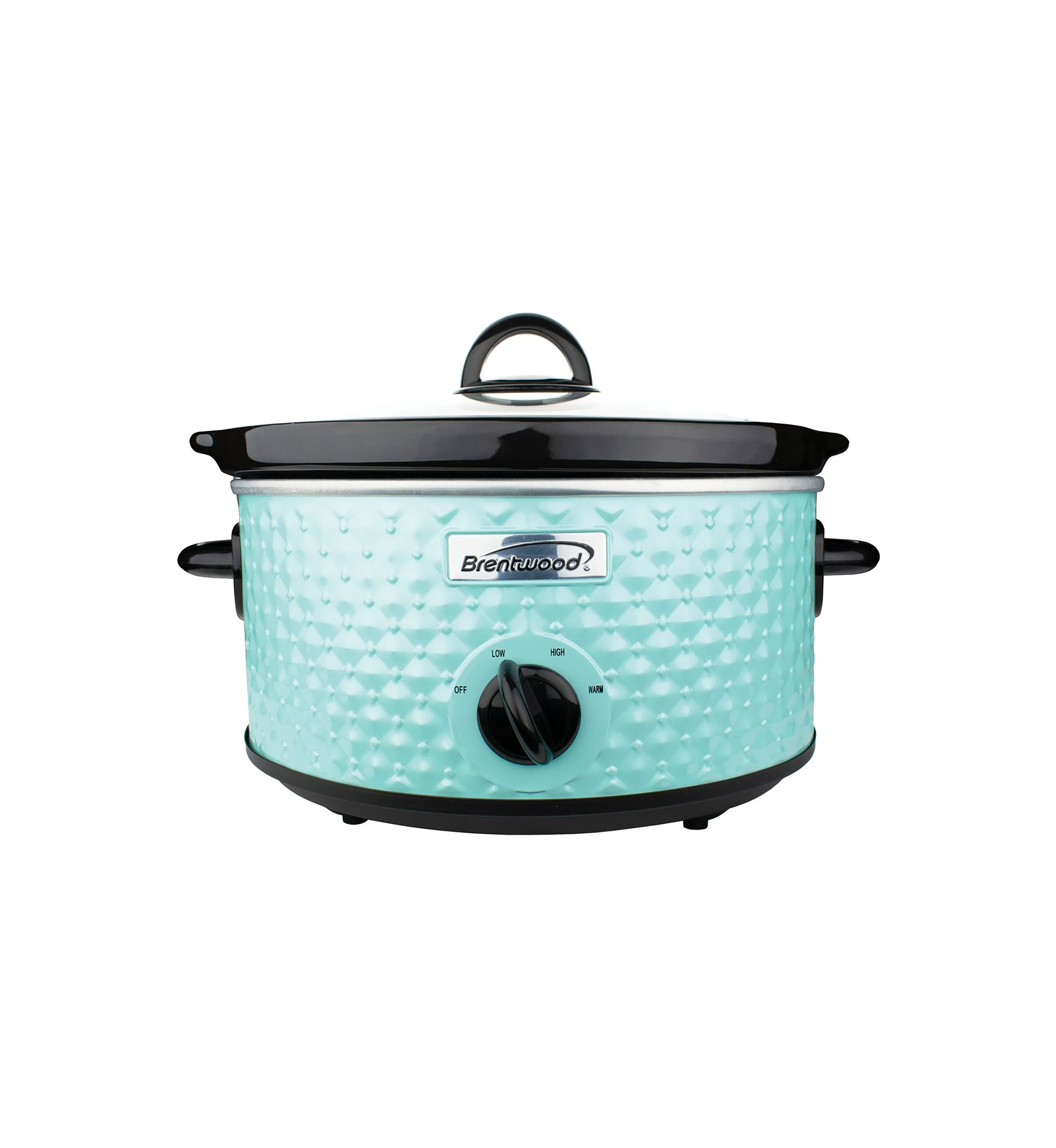 3.5-Quart Diamond-Pattern Slow Cooker (Blue)