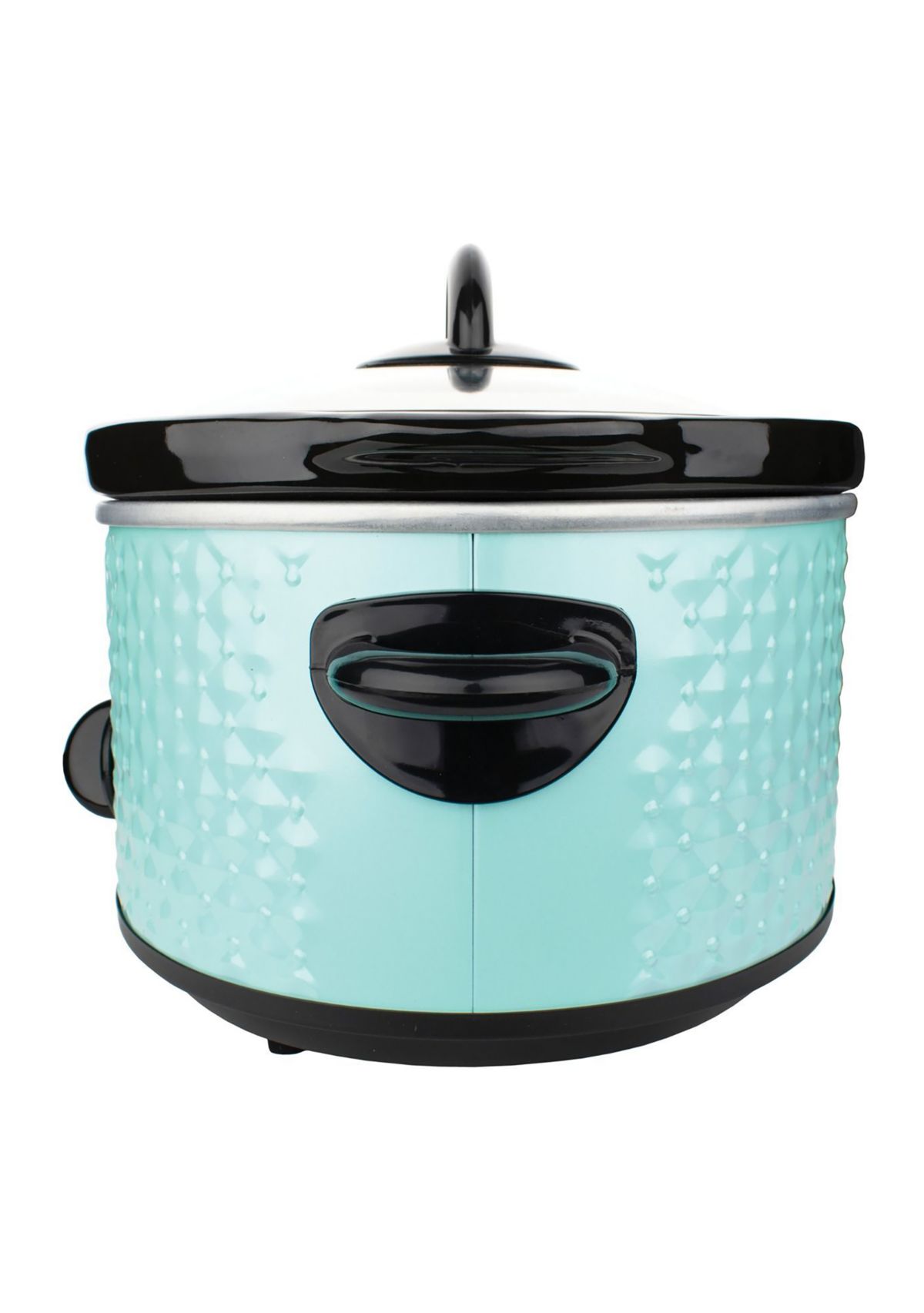 3.5-Quart Diamond-Pattern Slow Cooker (Blue)