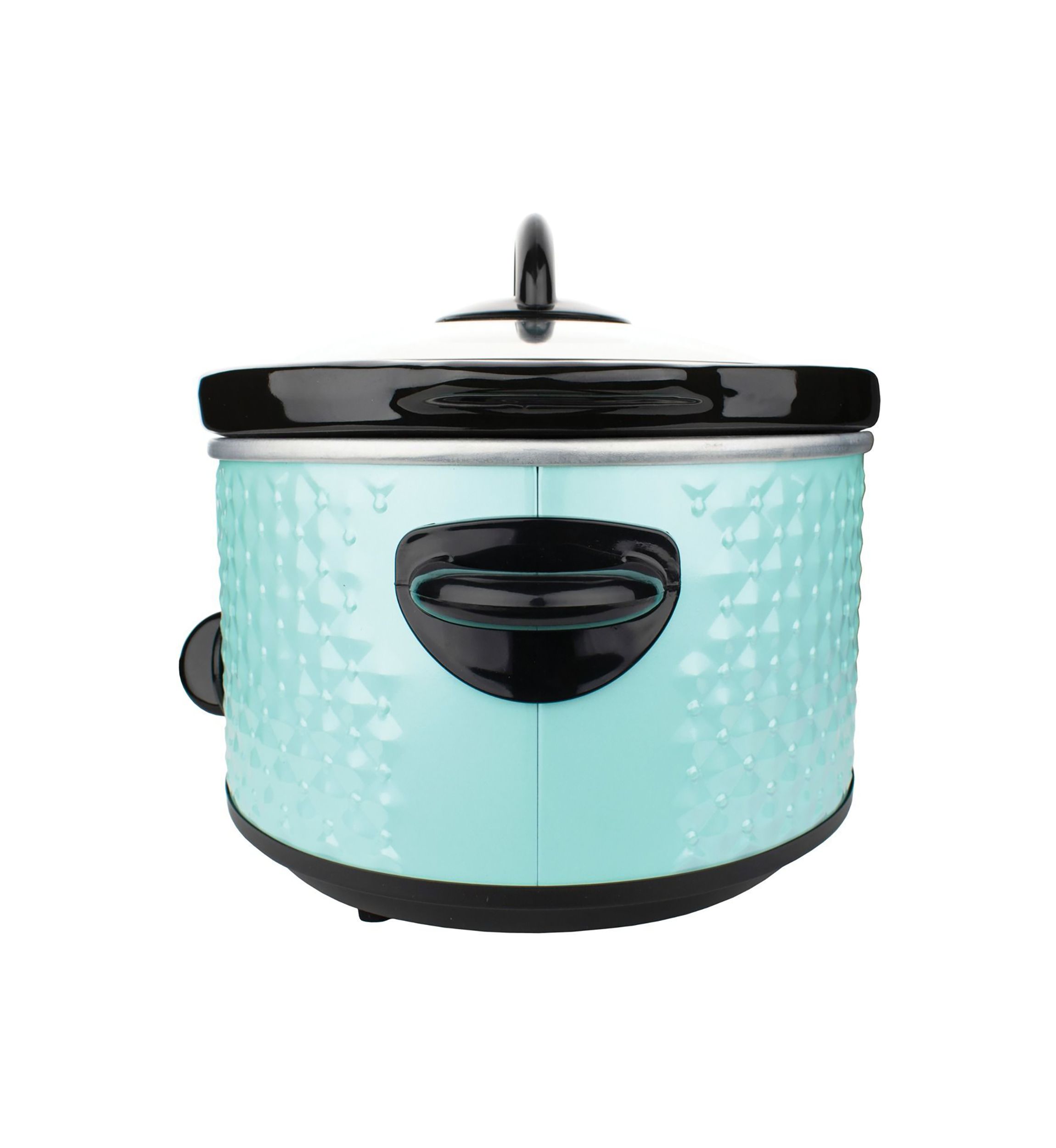 3.5-Quart Diamond-Pattern Slow Cooker (Blue)