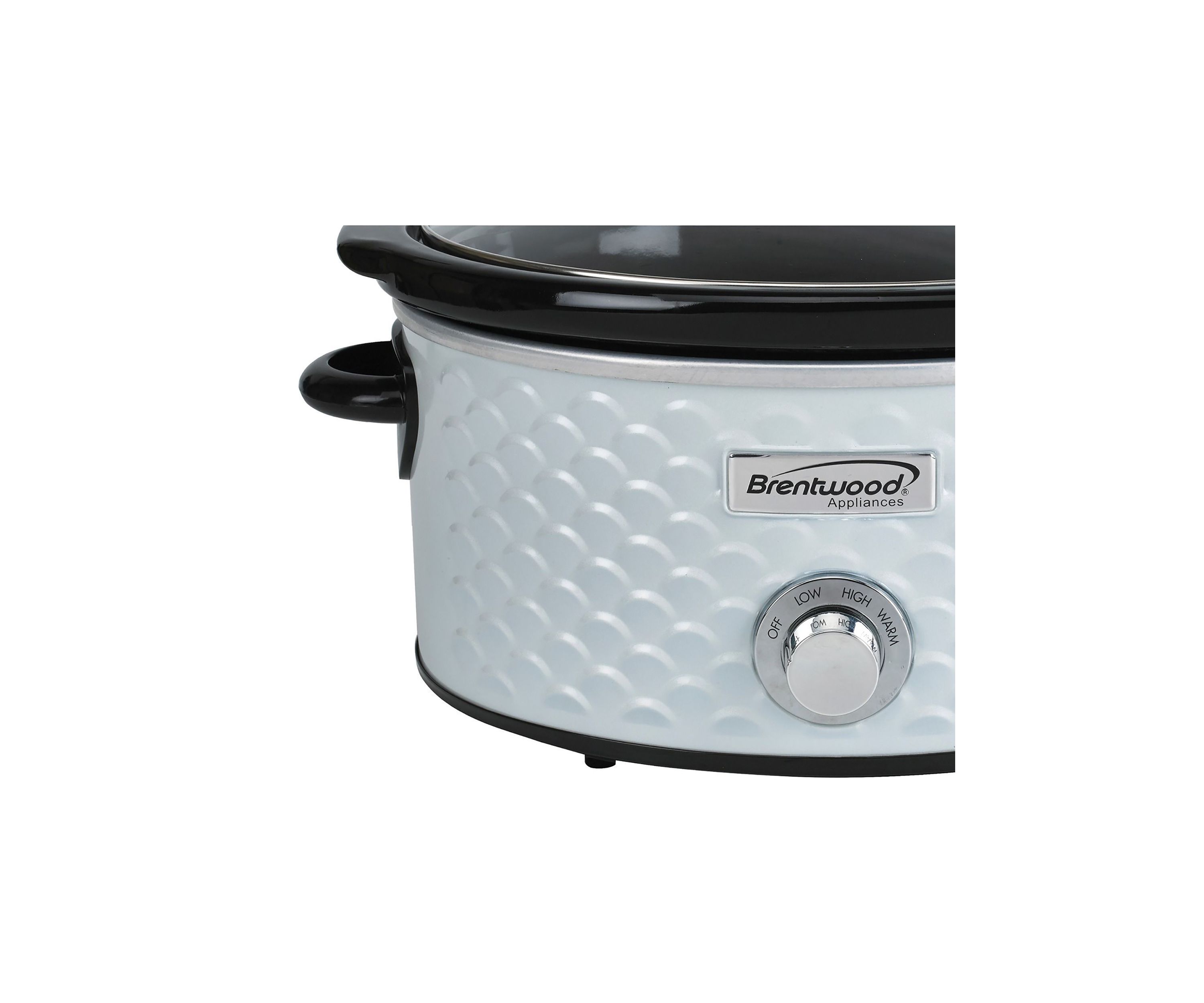 4.5-Quart Scallop Pattern Slow Cooker (White)