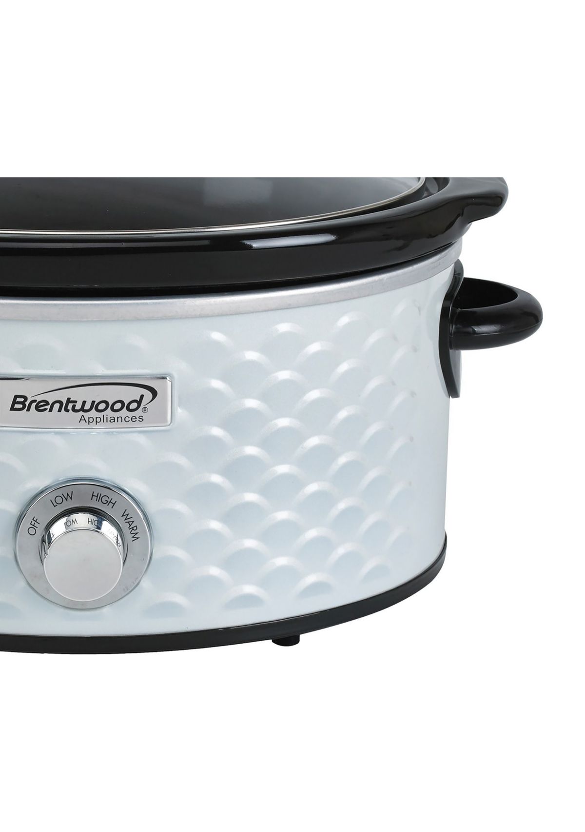 4.5-Quart Scallop Pattern Slow Cooker (White)