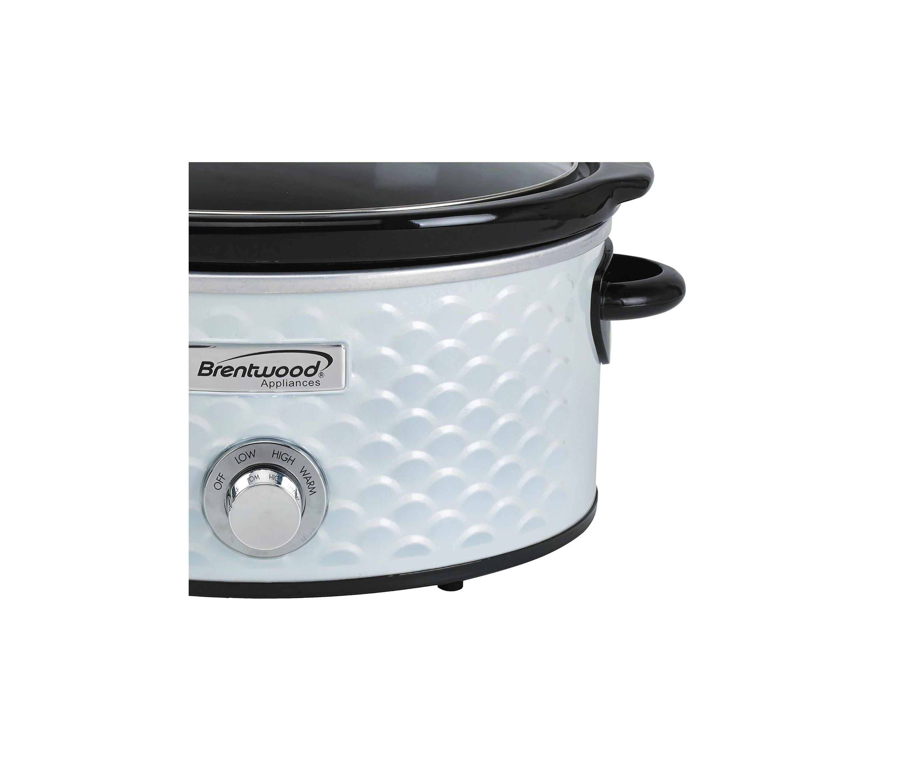4.5-Quart Scallop Pattern Slow Cooker (White)