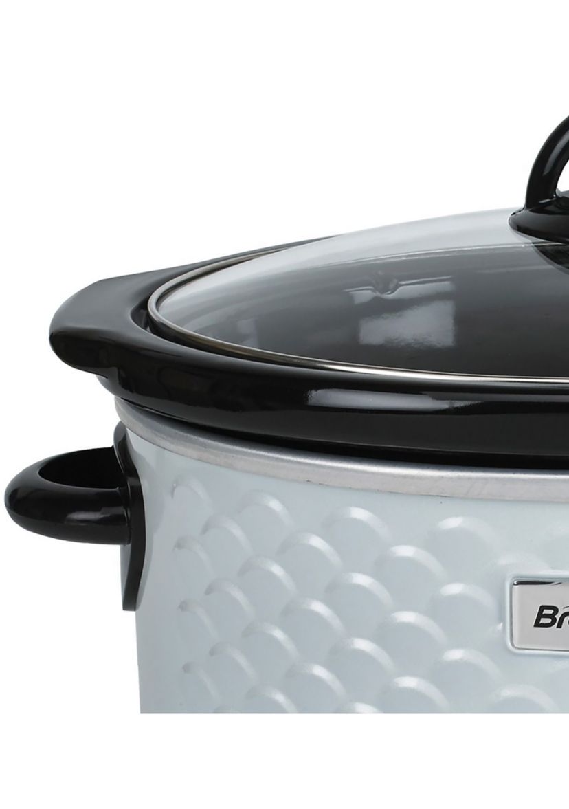 4.5-Quart Scallop Pattern Slow Cooker (White)
