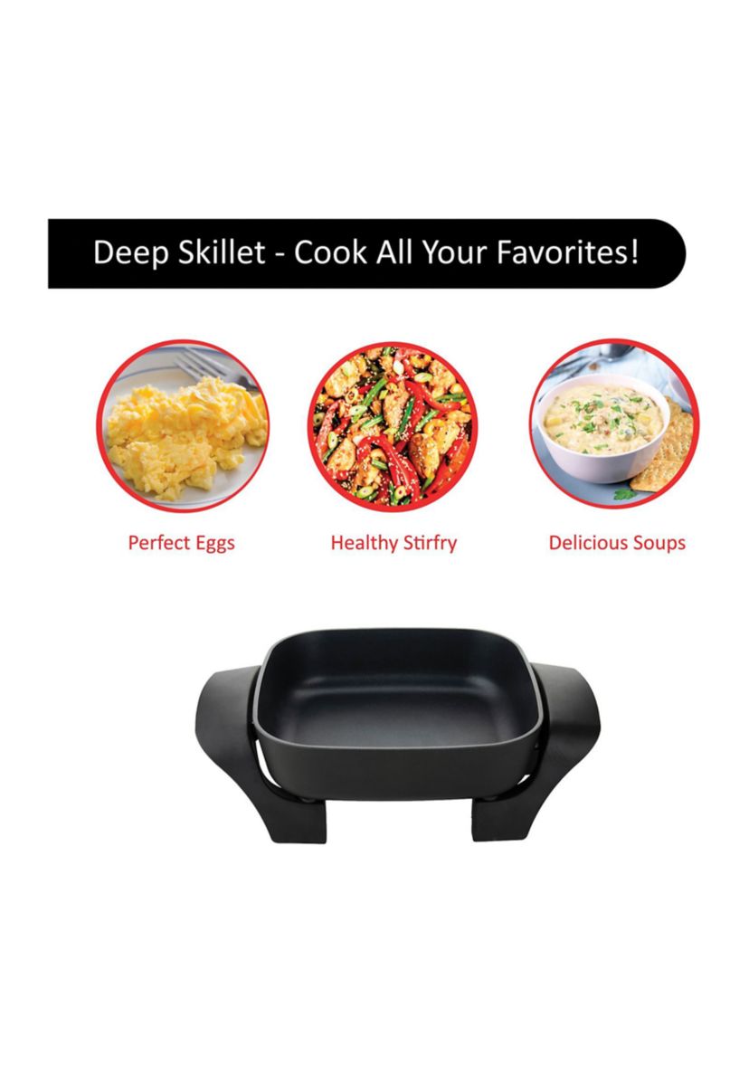 8-Inch Nonstick Electric Skillet with Glass Lid