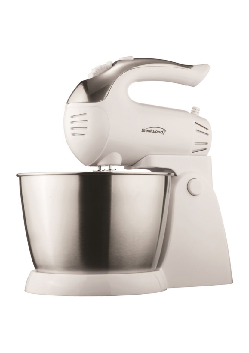  5-Speed + Turbo Electric Stand Mixer with Bowl (White) 