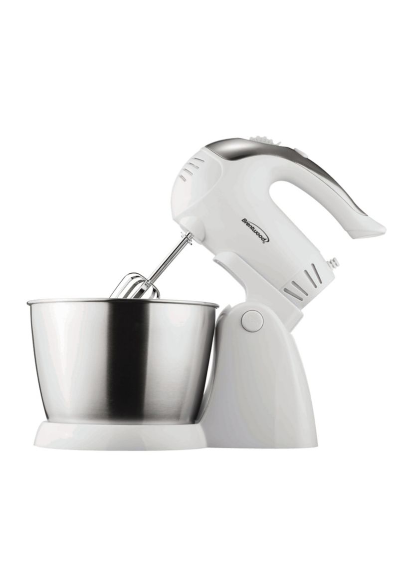  5-Speed + Turbo Electric Stand Mixer with Bowl (White) 