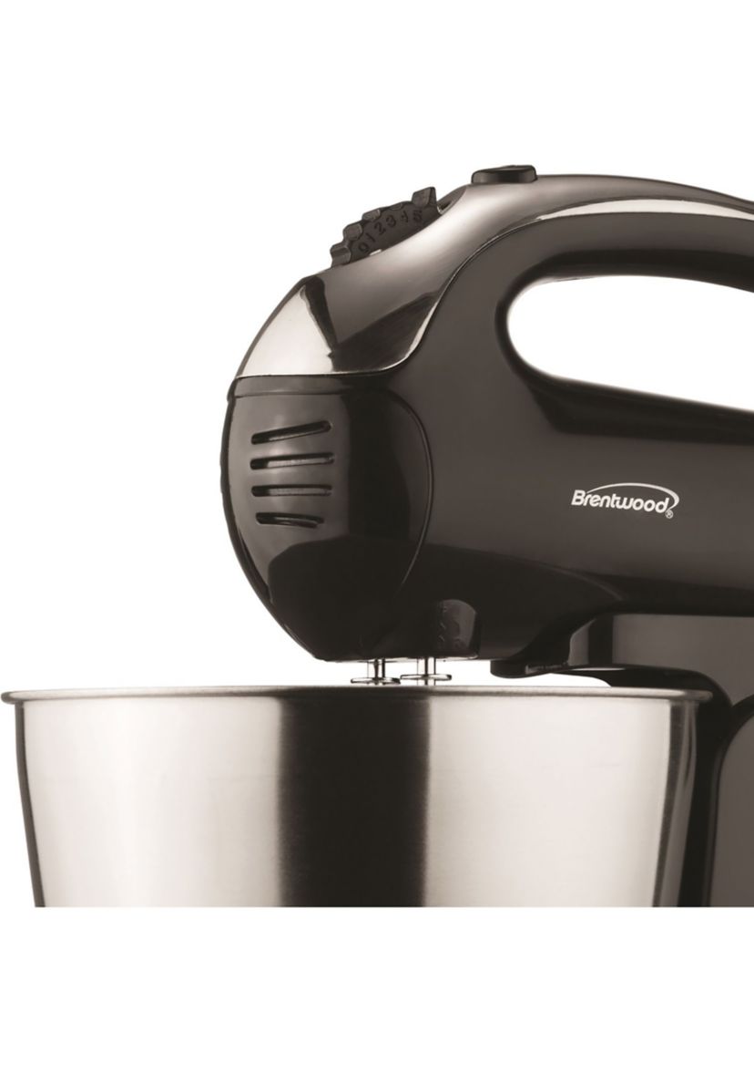 5-Speed + Turbo Electric Stand Mixer with Bowl (Black)