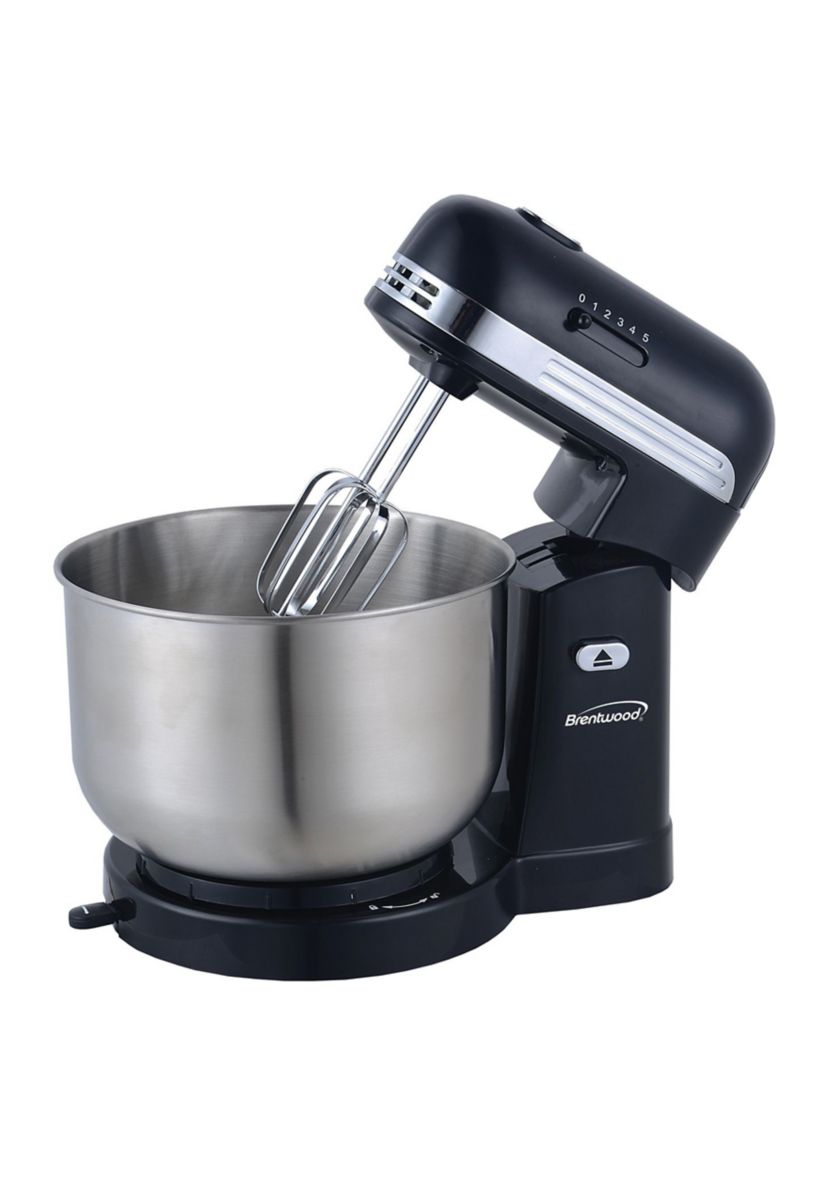 5-Speed Stand Mixer with 3-Quart Stainless Steel Mixing Bowl (Black)