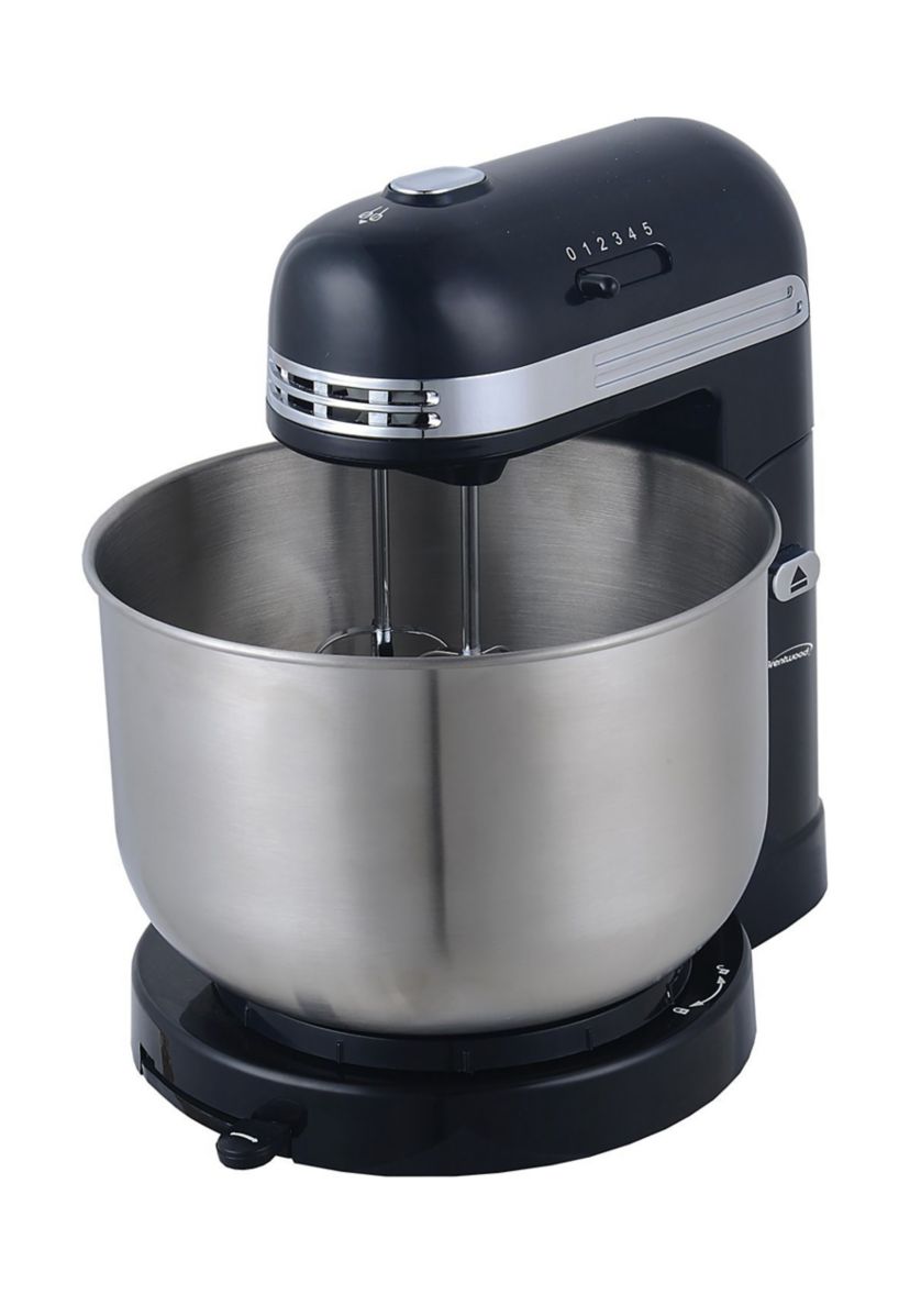 5-Speed Stand Mixer with 3-Quart Stainless Steel Mixing Bowl (Black)