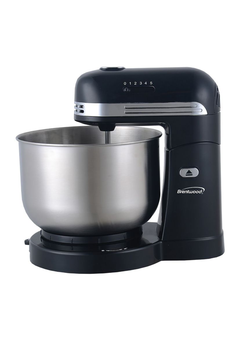 5-Speed Stand Mixer with 3-Quart Stainless Steel Mixing Bowl (Black)