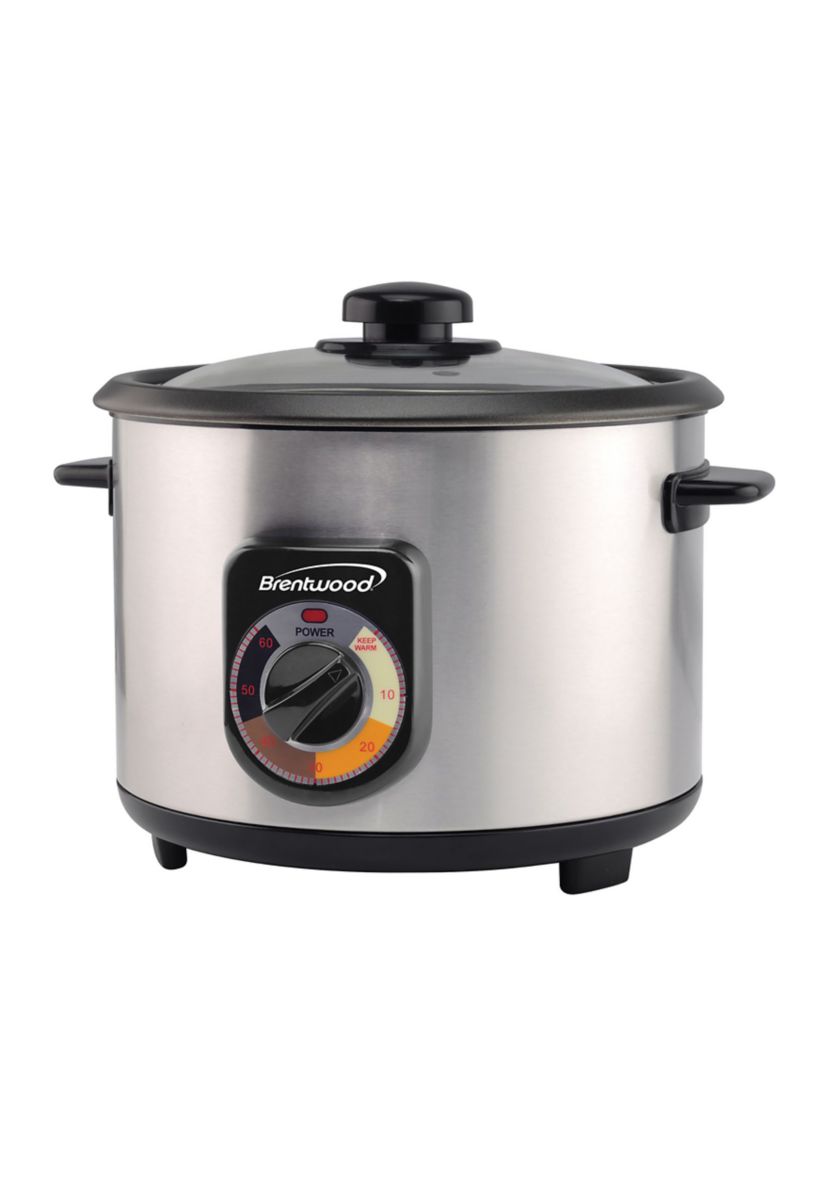 10-Cup Uncooked/20-Cup Cooked 700-Watt Stainless Steel Crunchy Persian Rice Cooker with Lid