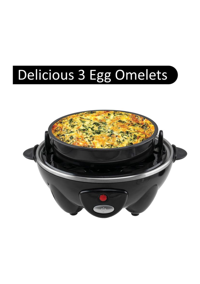 Electric Egg Cooker with Auto Shutoff (Black)