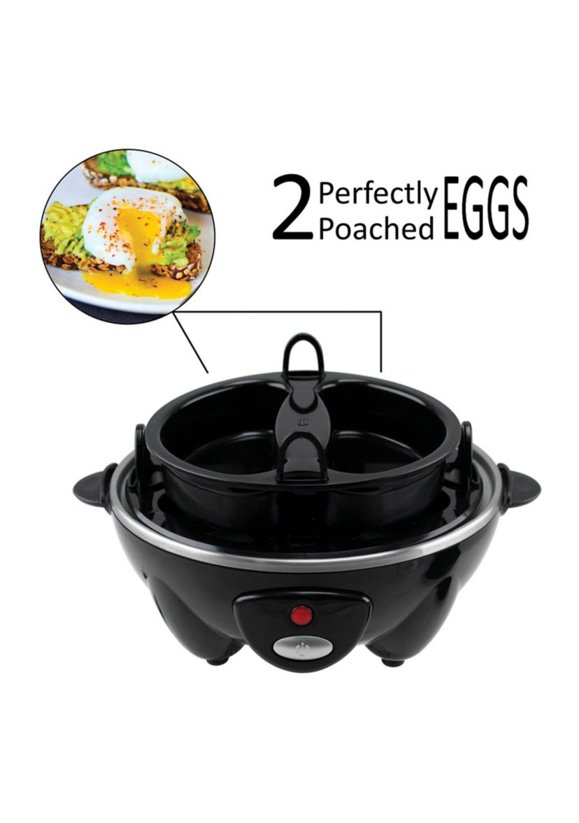 Electric Egg Cooker with Auto Shutoff (Black)