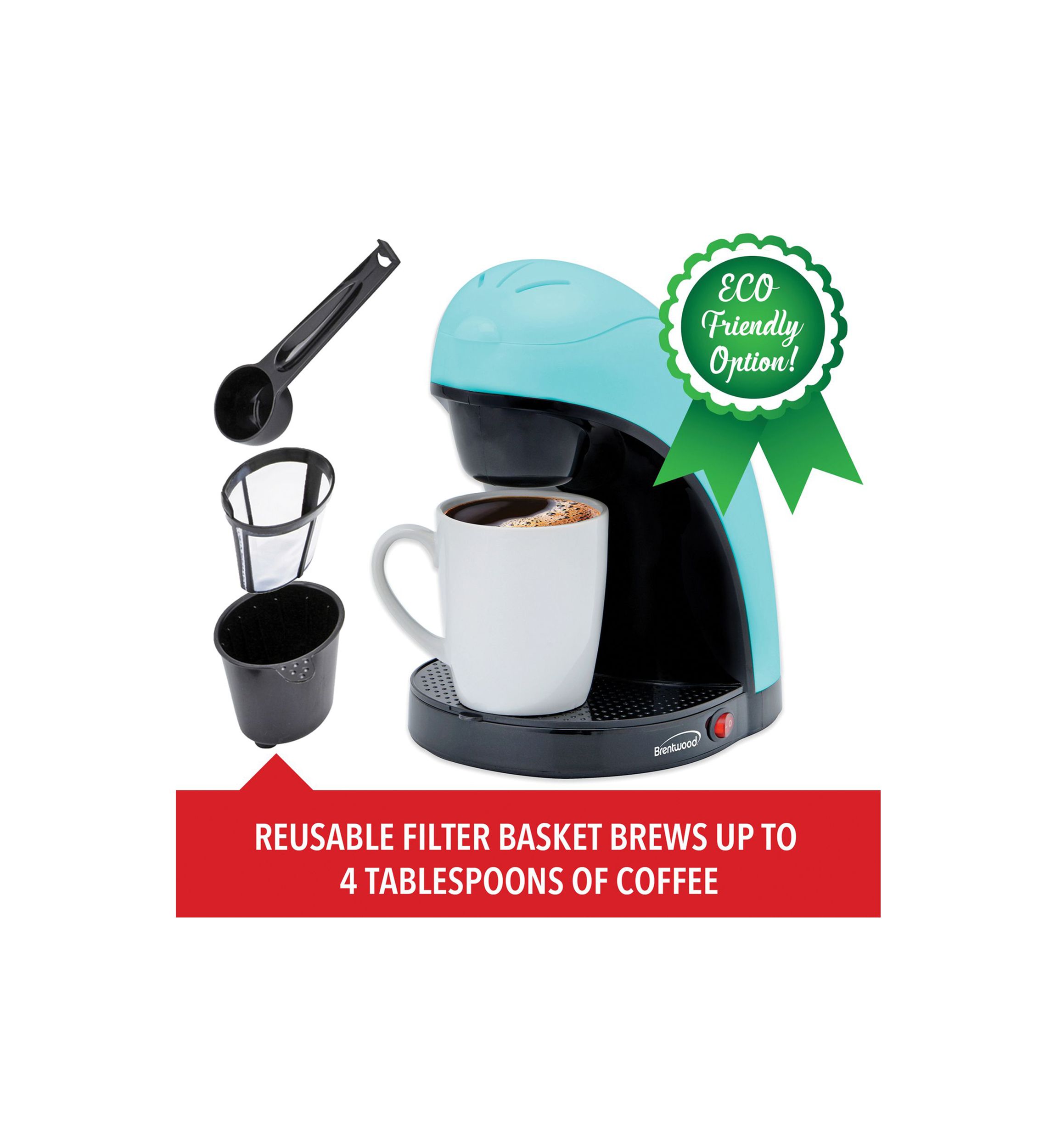 Single-Serve Coffee Maker with Mug (Blue)