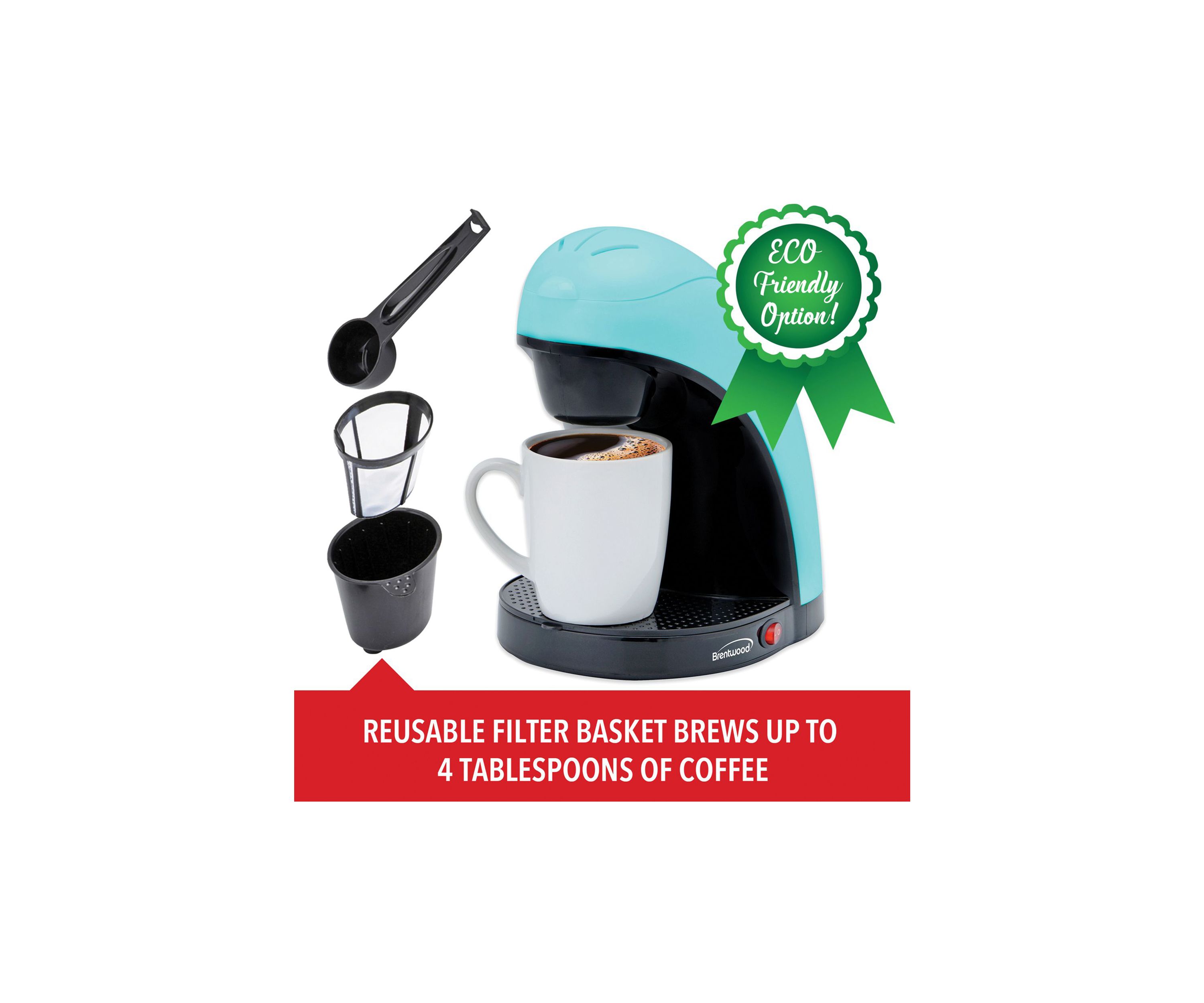 Single-Serve Coffee Maker with Mug (Blue)
