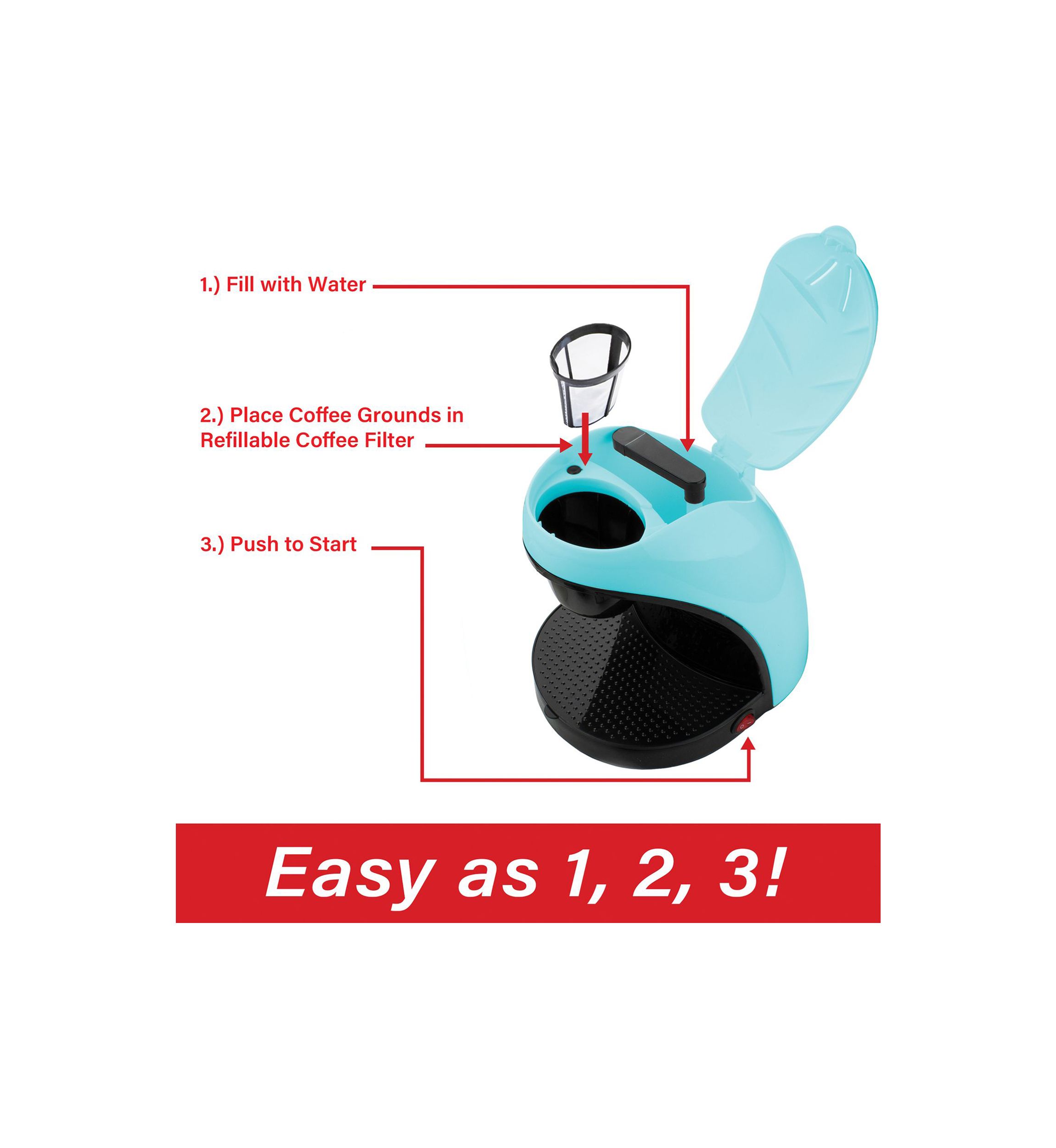 Single-Serve Coffee Maker with Mug (Blue)