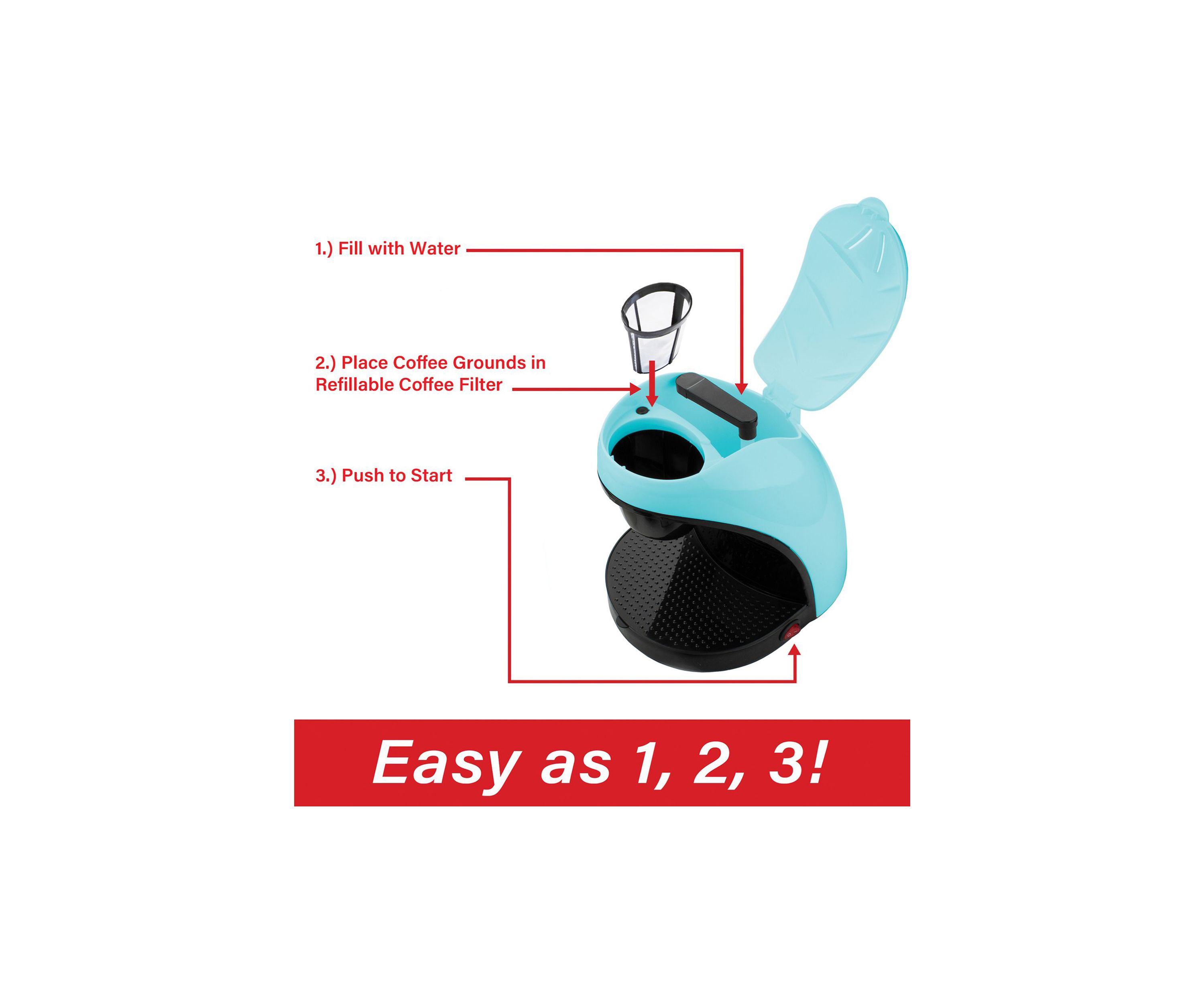 Single-Serve Coffee Maker with Mug (Blue)