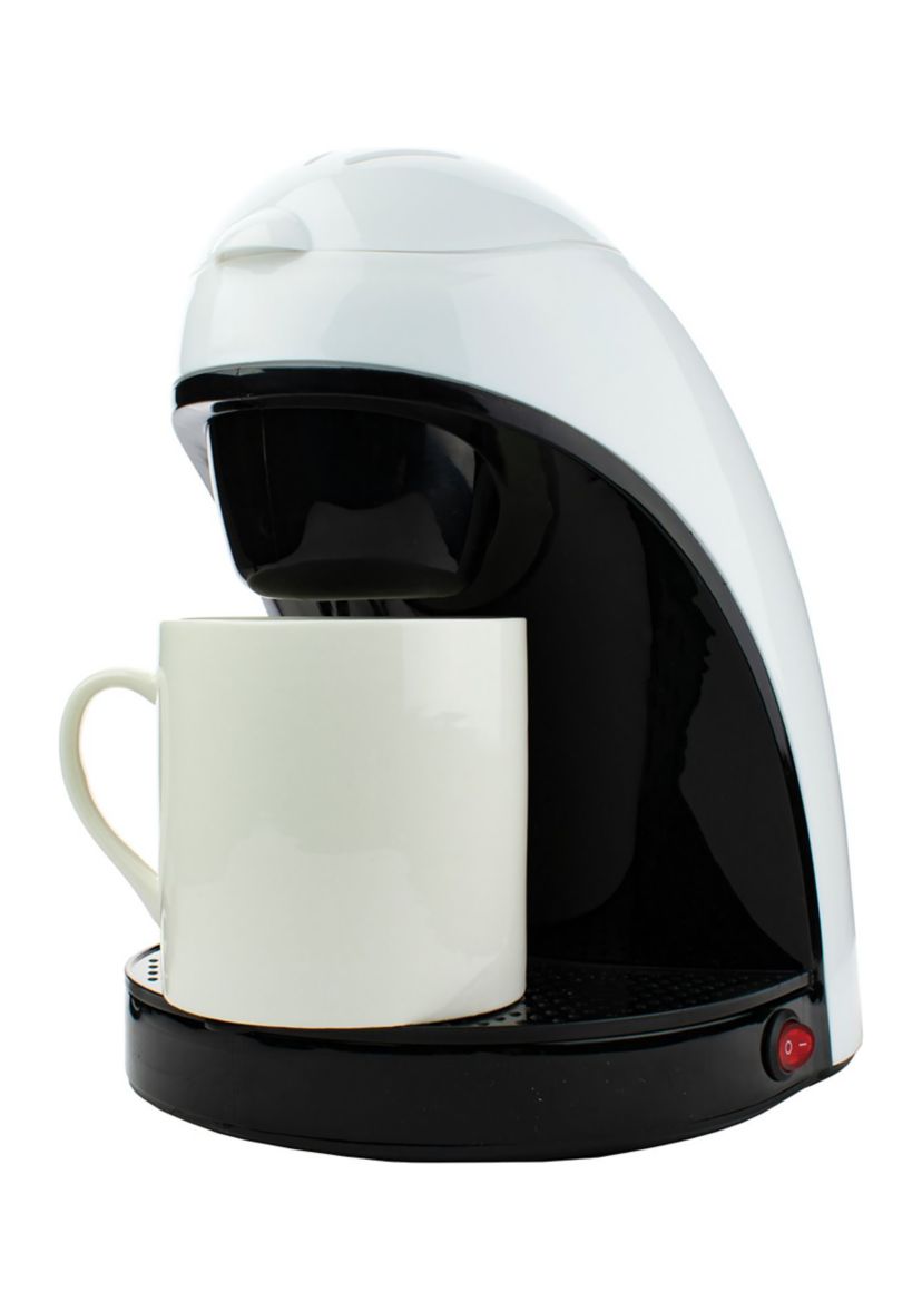 Single-Serve Coffee Maker with Mug (White)