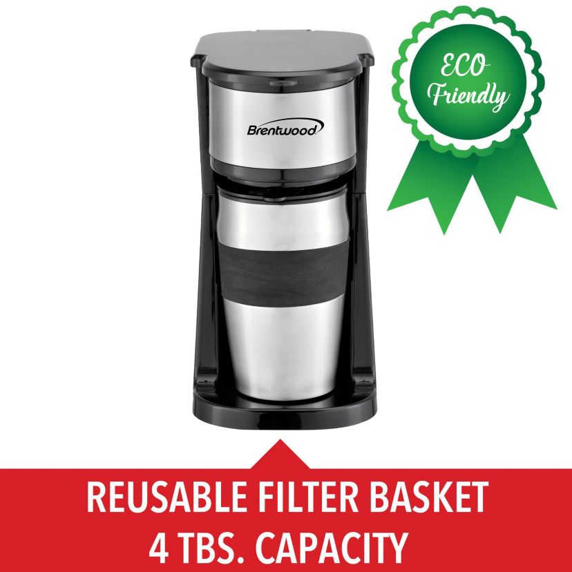 700-Watt Portable Single-Serve Coffee Maker with 14-Oz. Travel Mug