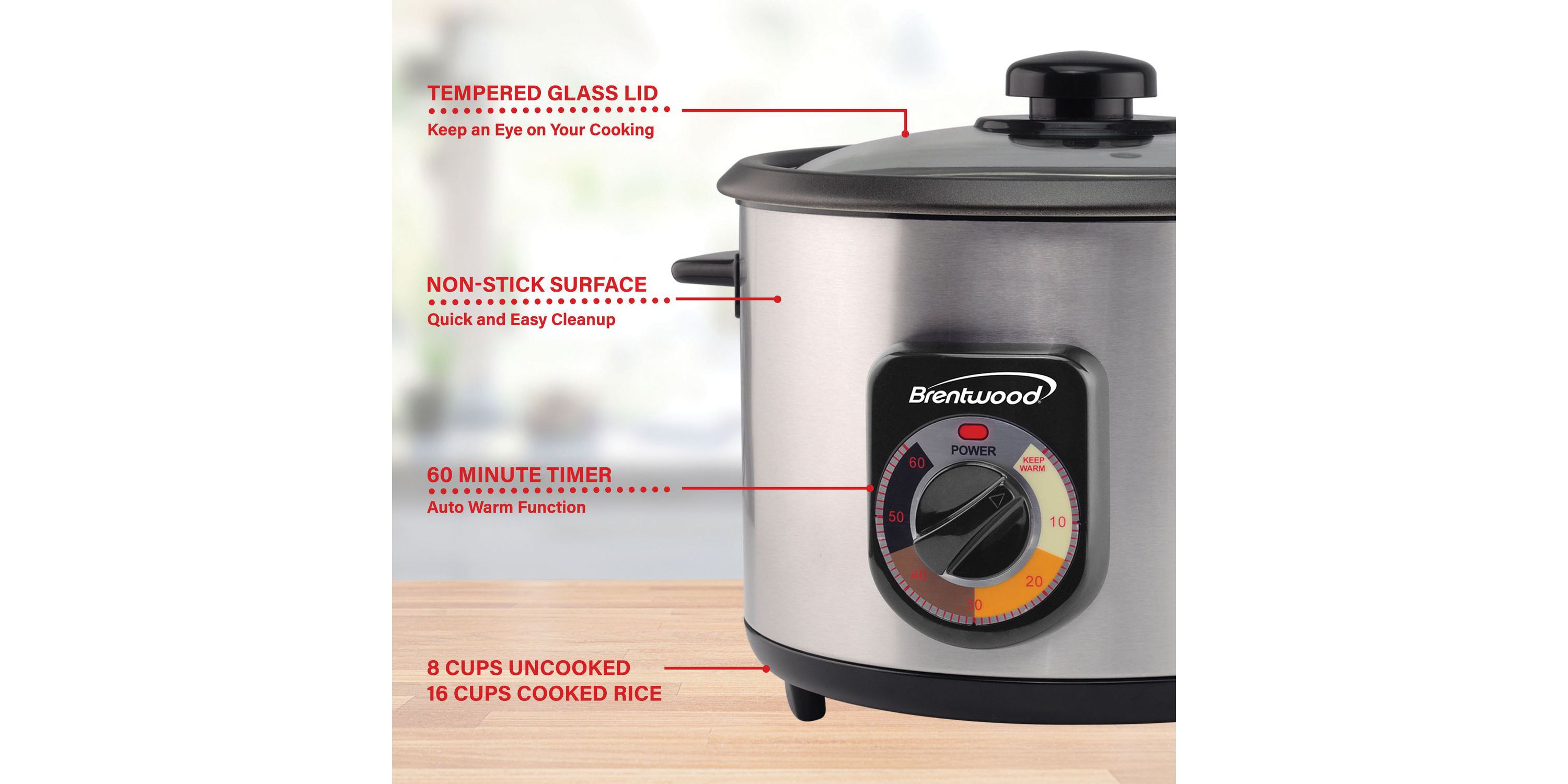 Stainless Steel Crunchy Persian Rice Cooker (16 Cups Cooked, 500 Watts)