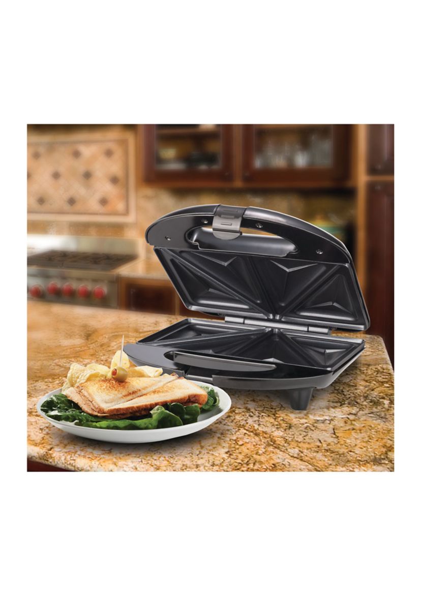 Nonstick Compact Dual Sandwich Maker (Black)
