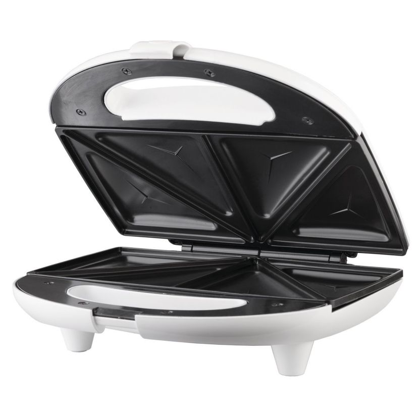 Nonstick Compact Dual Sandwich Maker (White)