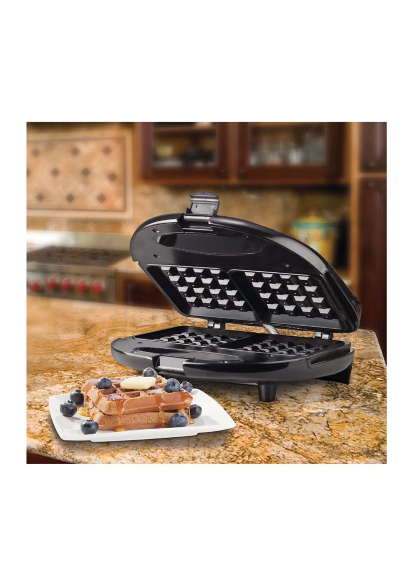 Nonstick Dual Waffle Maker (Black)