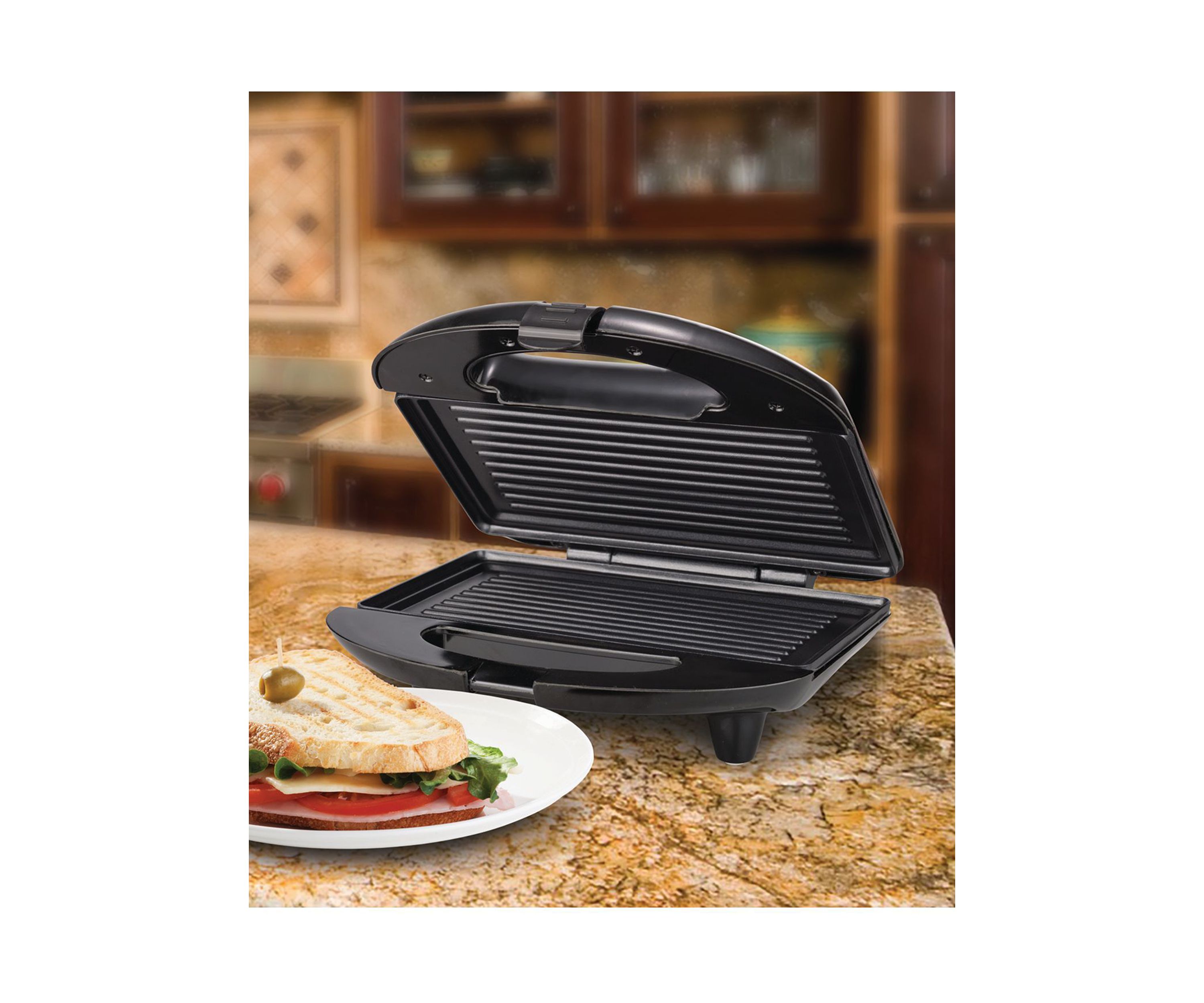 Nonstick Panini Press & Sandwich Maker (Black)