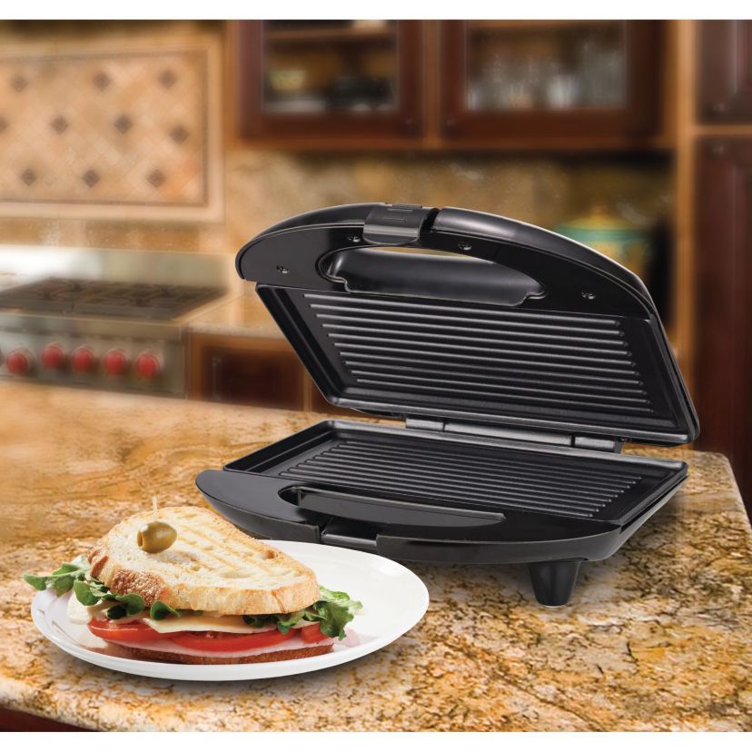 Nonstick Panini Press & Sandwich Maker (Black)
