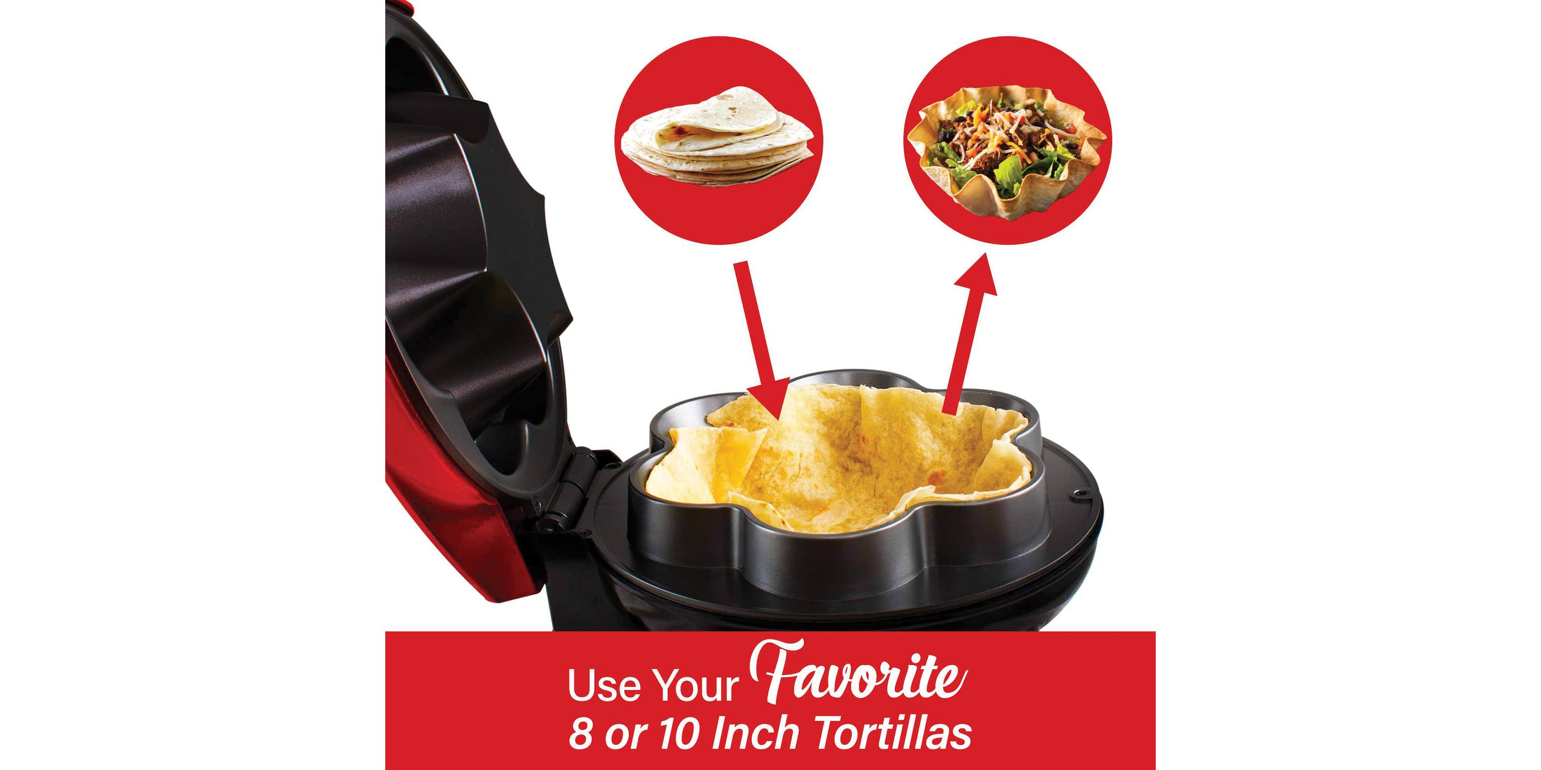 TS-257R 10-In. Electric Tortilla Taco Bowl Maker, Red