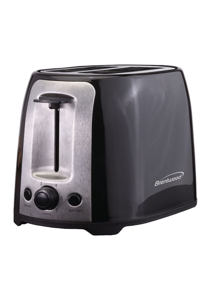2-Slice Cool-Touch Toaster with Extra-Wide Slots (Black and Stainless Steel)