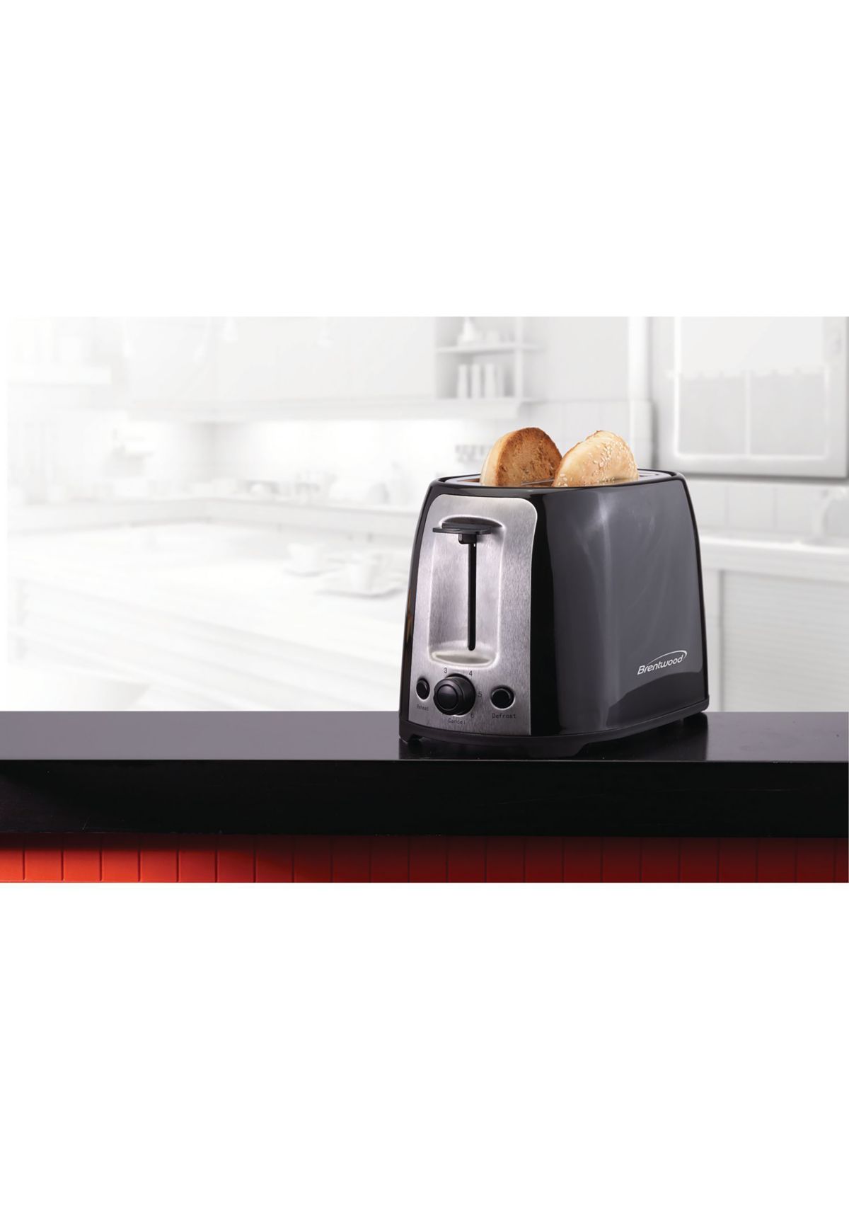 2-Slice Cool-Touch Toaster with Extra-Wide Slots (Black and Stainless Steel)