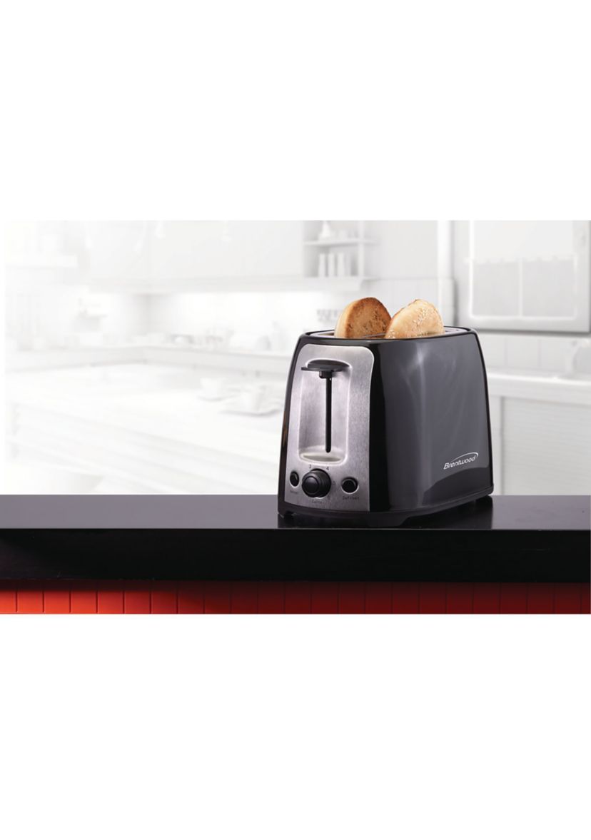 2-Slice Cool-Touch Toaster with Extra-Wide Slots (Black and Stainless Steel)