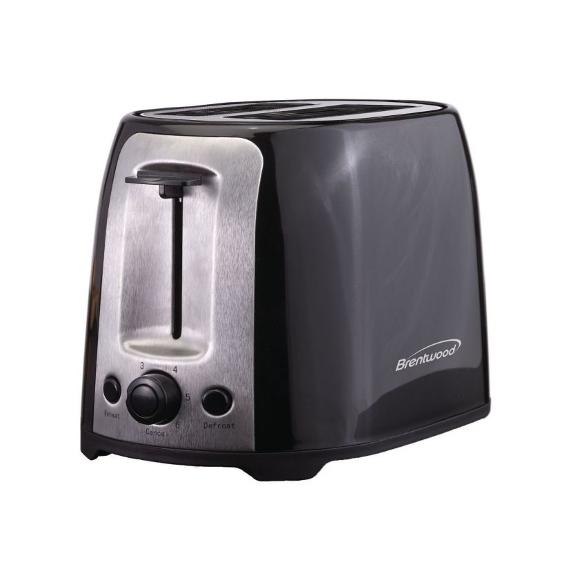 2-Slice Cool-Touch Toaster with Extra-Wide Slots (Black and Stainless Steel)