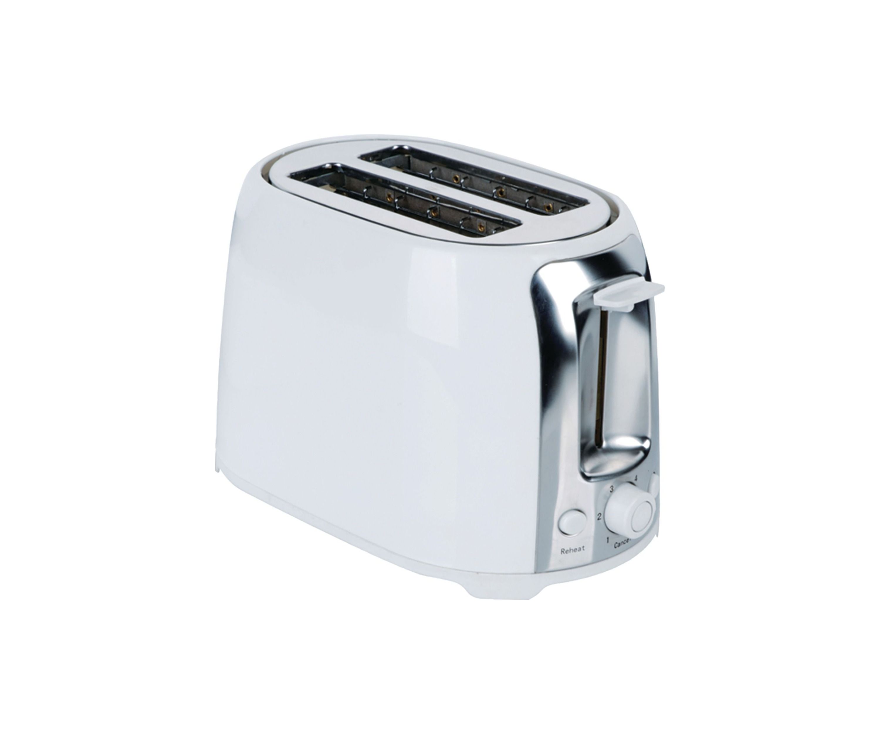 2-Slice Cool-Touch Toaster with Extra-Wide Slots (White and Stainless Steel)