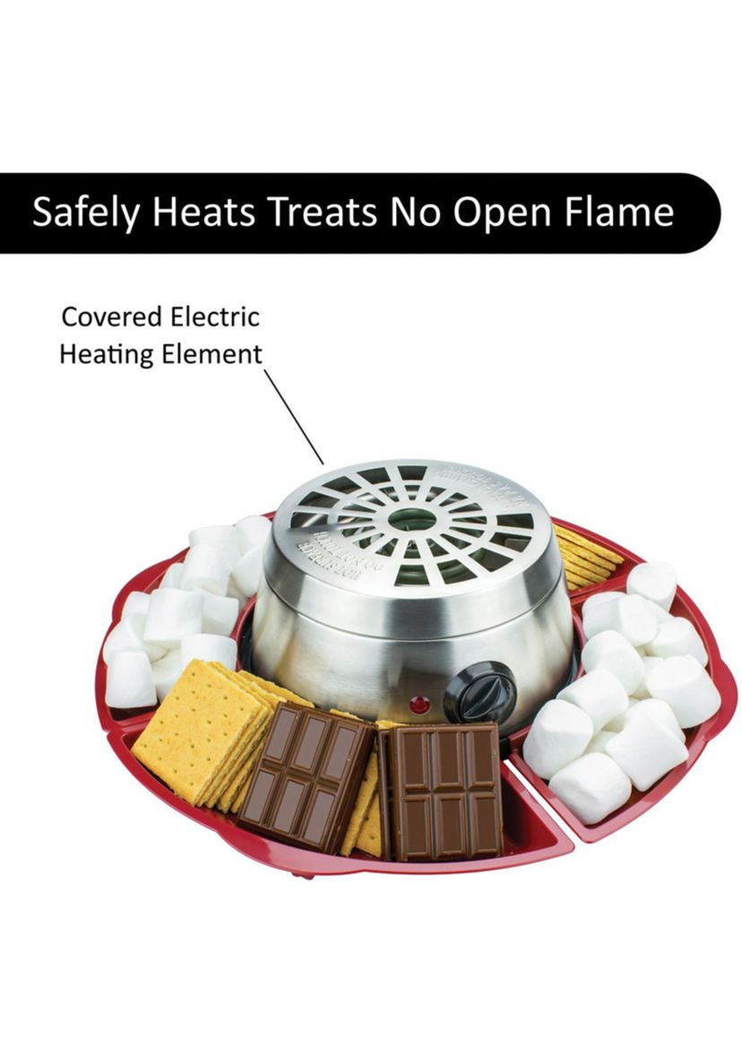 Indoor Electric Stainless Steel S’mores Maker with 4 Trays and 4 Roasting Forks