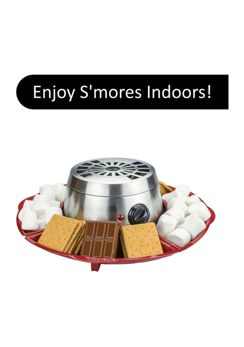 Indoor Electric Stainless Steel S’mores Maker with 4 Trays and 4 Roasting Forks
